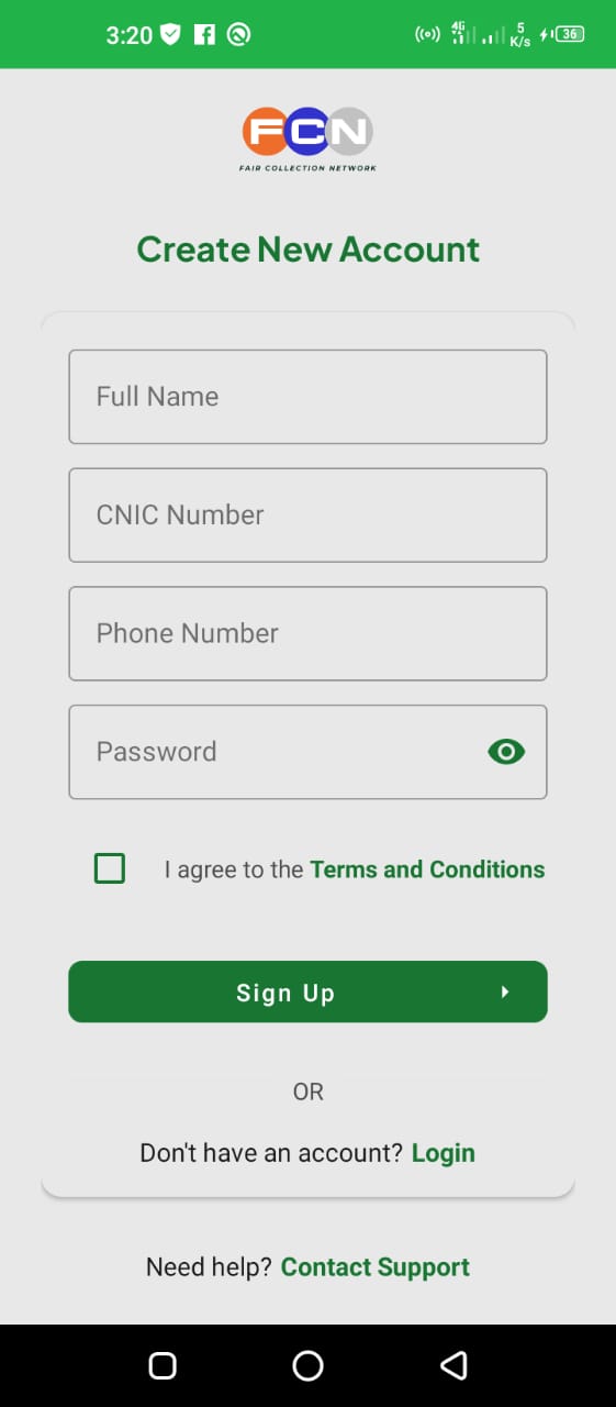 FCN App Dashboard
